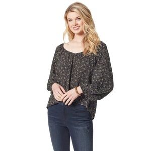 Jessica Simpson Women's Danica Sweetheart Neck Long Sleeve Top Size Medium
